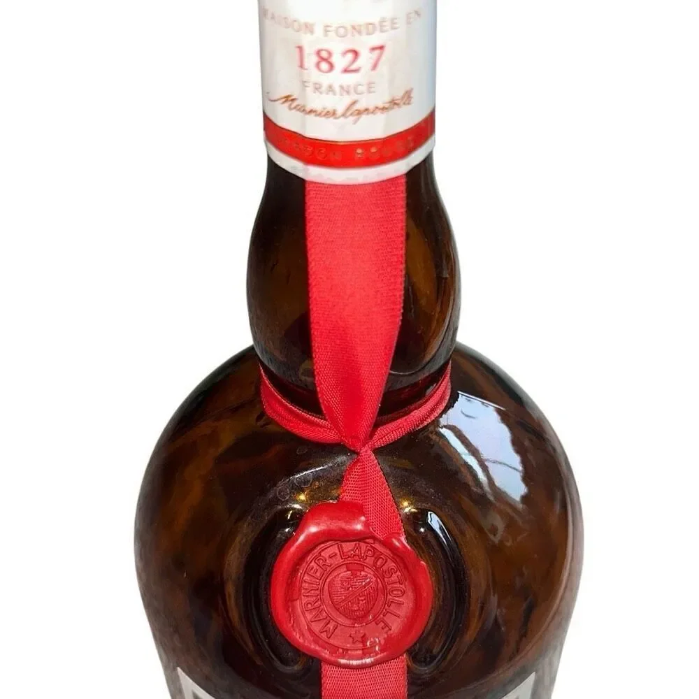 Vintage Grand Marnier Liqueur Amber 750ml Empty Bottle Collectible Size 8 3/4